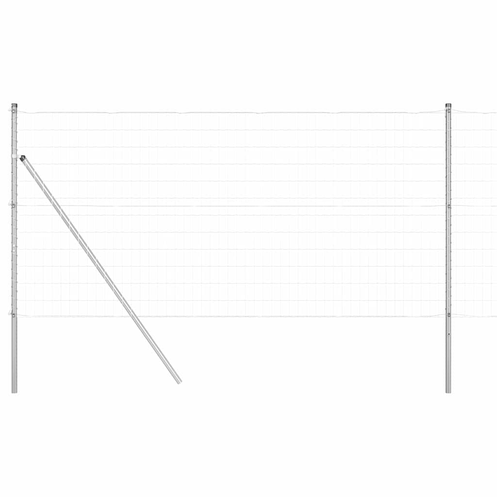 Vidaxl hek met paal zilver 1,2 x 10 m staal en pvc