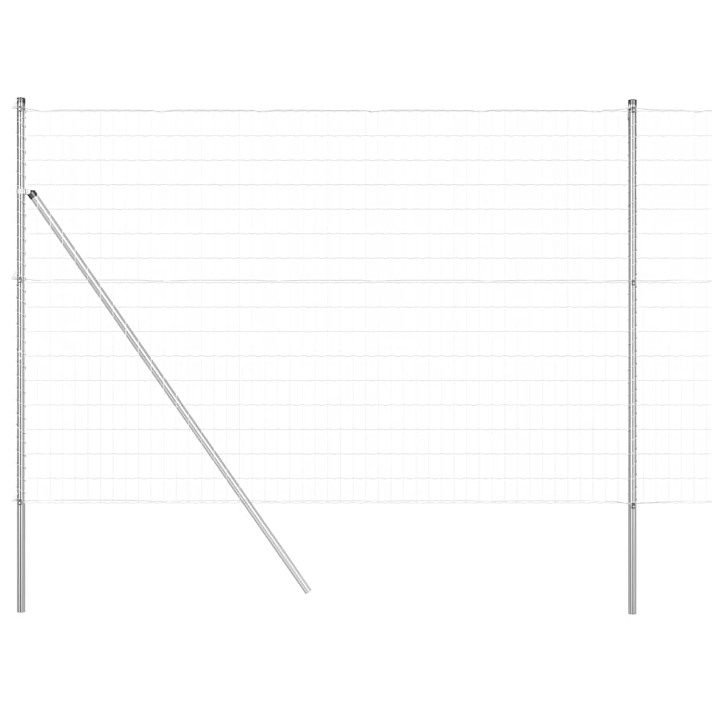 Vidaxl hek met paal zilver 1,5 x 10 m staal en pvc