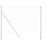 Vidaxl hek met paal zilver 1,5 x 10 m staal en pvc