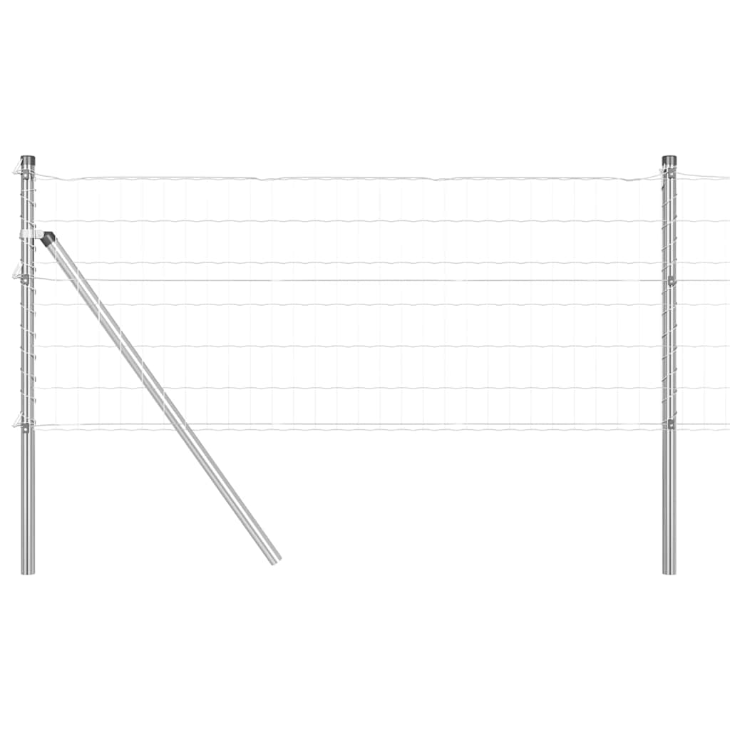 Vidaxl hek met paal zilver 0,4 x 25 m staal en pvc