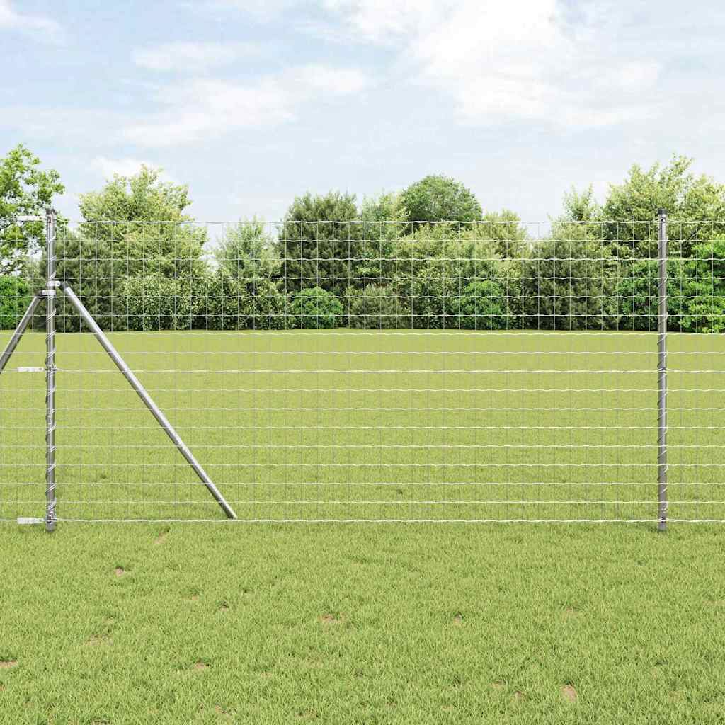 Vidaxl hek met paal zilver 1,2 x 10 m staal en pvc