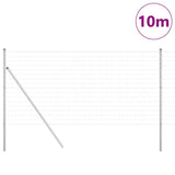 Vidaxl hek met paal zilver 1,2 x 10 m staal en pvc