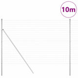 Vidaxl hek met paal zilver 1,6 x 10 m staal en pvc