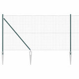 Vidaxl hek met paal groen 1 x 10 m staal en pvc