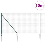 Vidaxl hek met paal groen 1 x 10 m staal en pvc