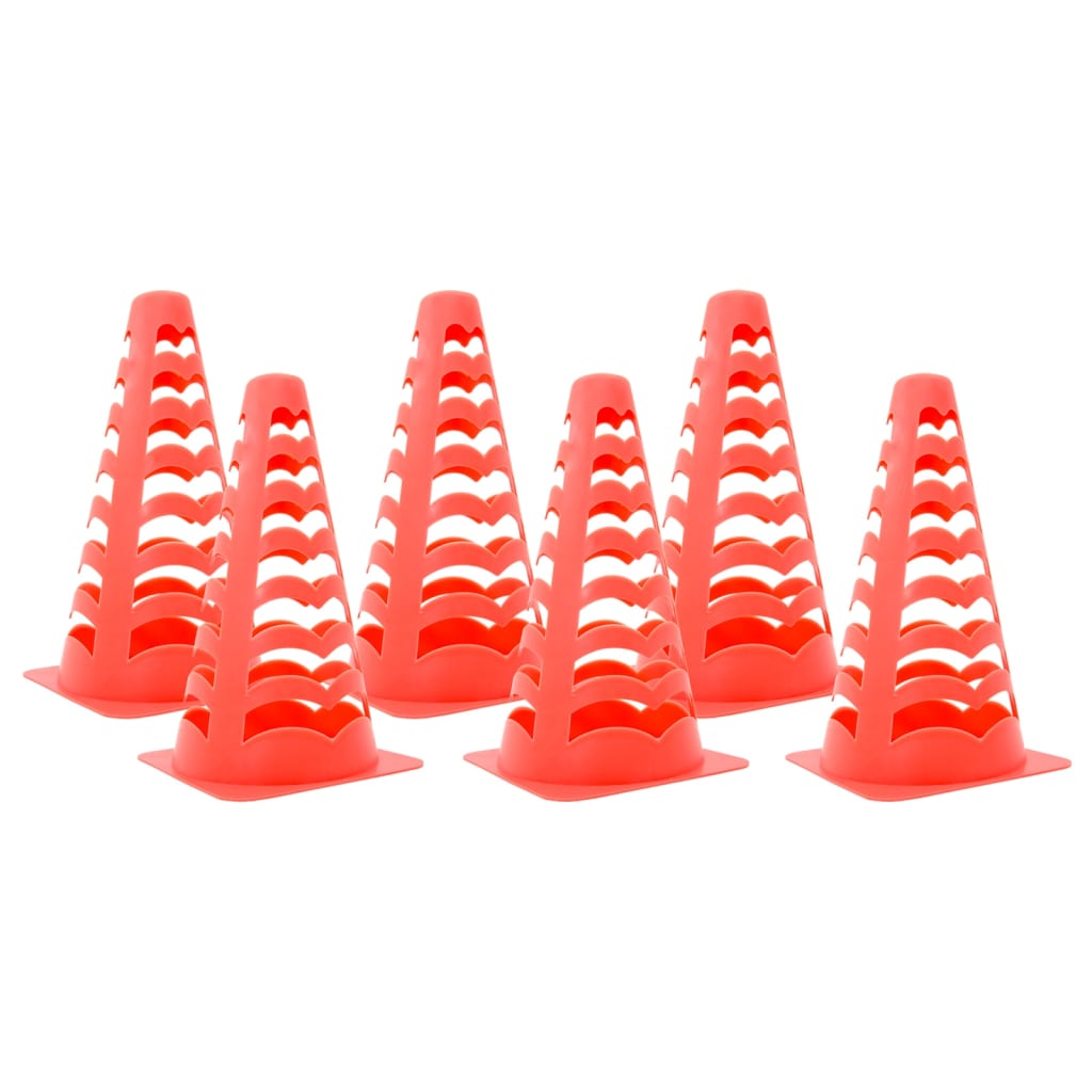 Vidaxl Football pěšce 6 St stohovatelné 13x13x22,5 cm oranžové
