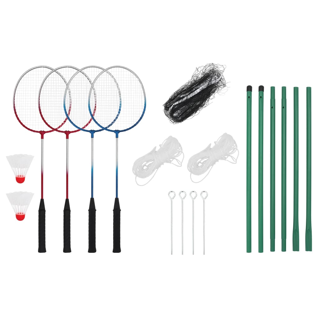 Vidaxl Badmintonset se 4 raketami a net 620x151 cm
