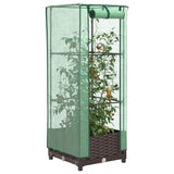 Vidaxl sadilnik, vzgojen s kašami 40x40x123 cm rattanlook