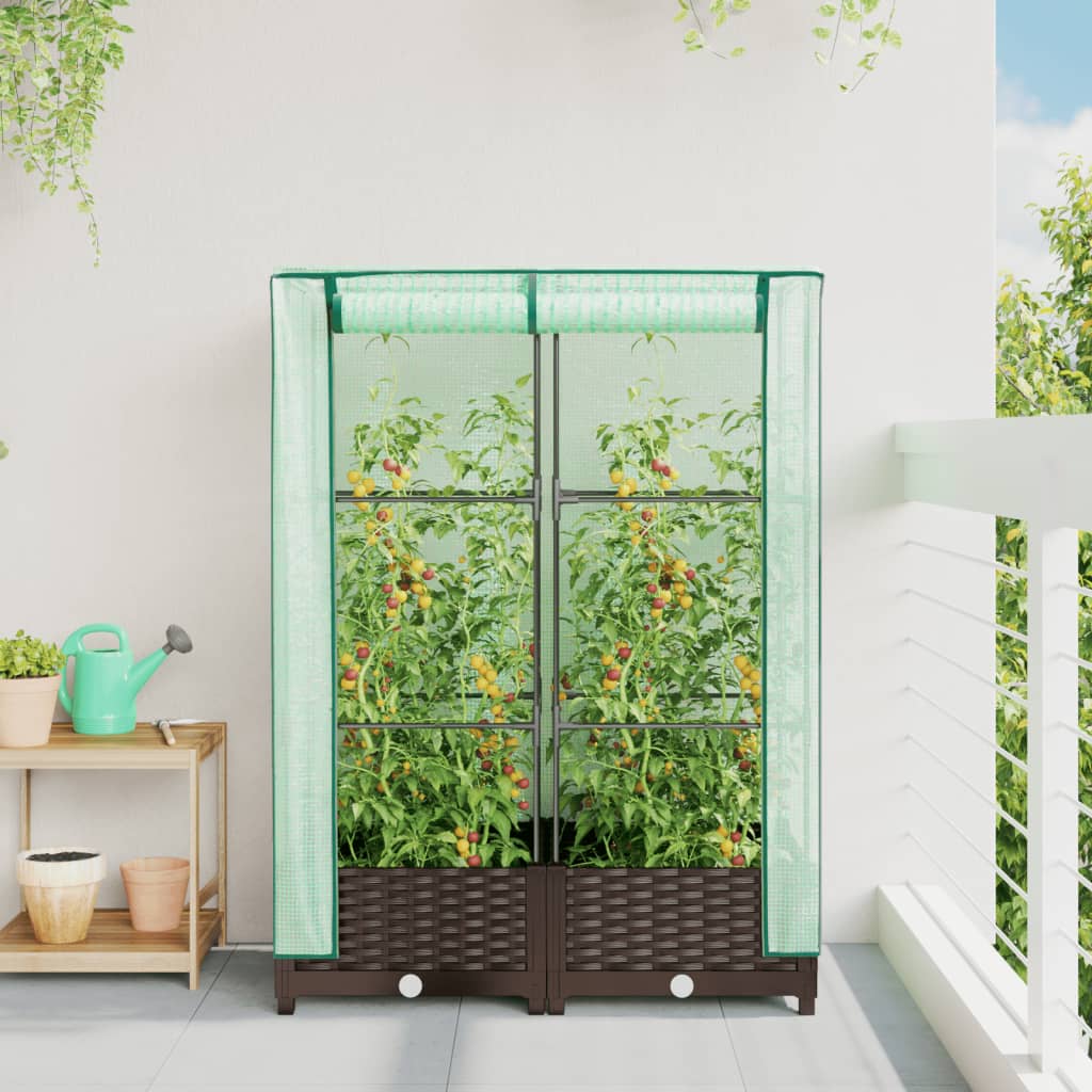 Vidaxl Planter zvednutý s kashoes 80x40x123 cm Rattanlook