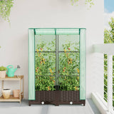Vidaxl Planter zvednutý s kashoes 80x40x123 cm Rattanlook