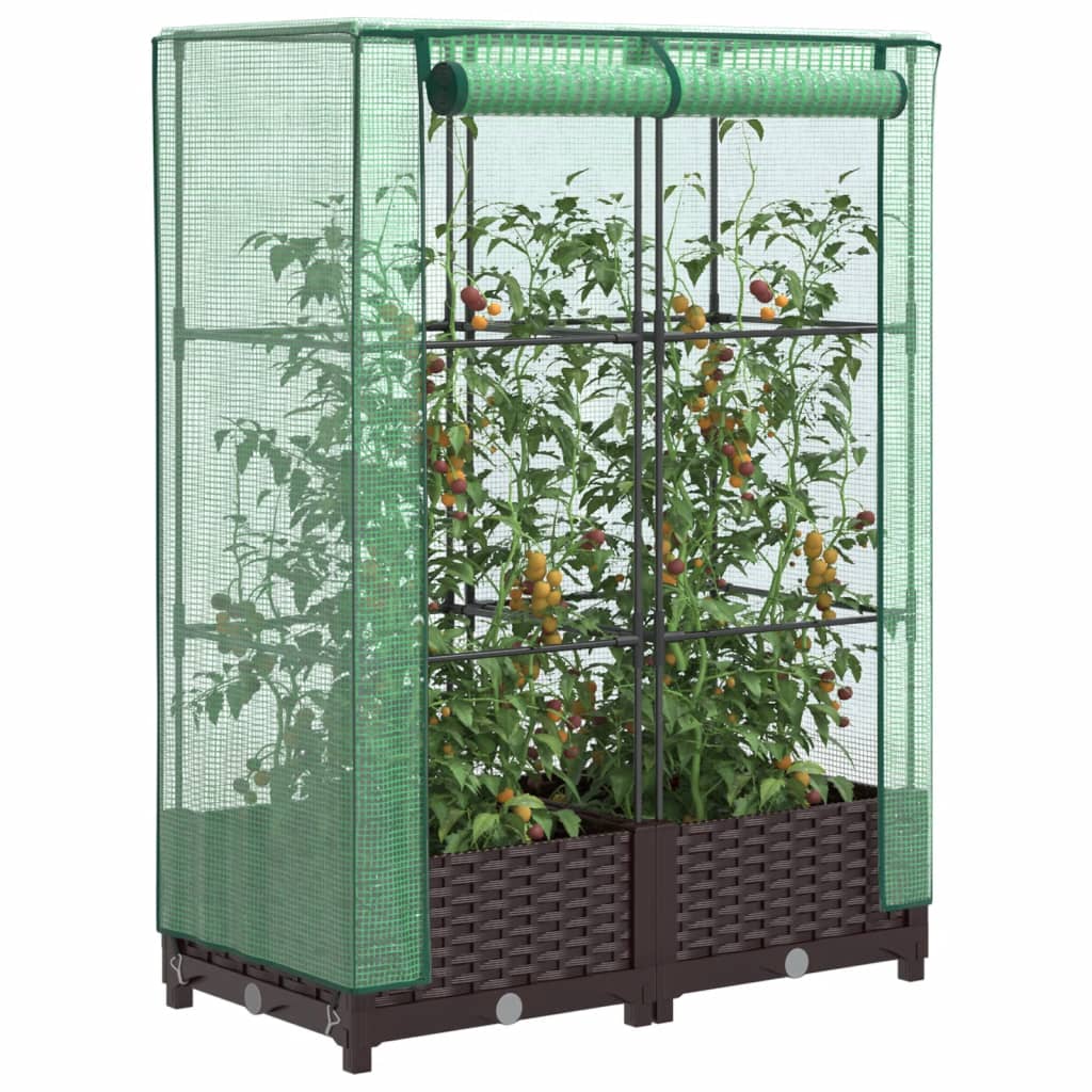 Vidaxl Planter zvednutý s kashoes 80x40x123 cm Rattanlook