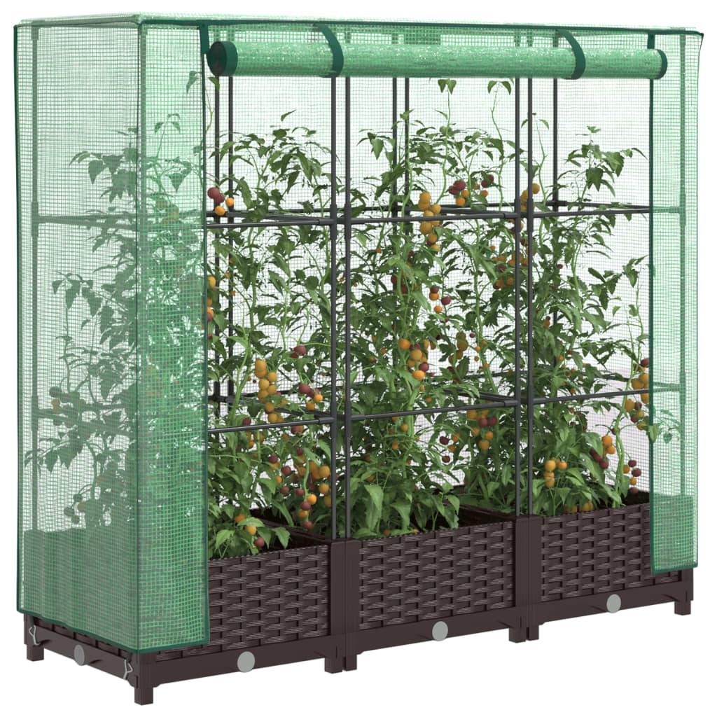 Vidaxl Planter zvednutý s kashoes 120x40x123 cm Rattanlook
