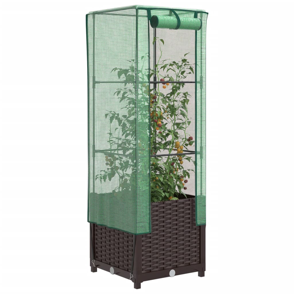 Vidaxl Planter zvednutý s kashoes 40x40x139 cm Rattanlook