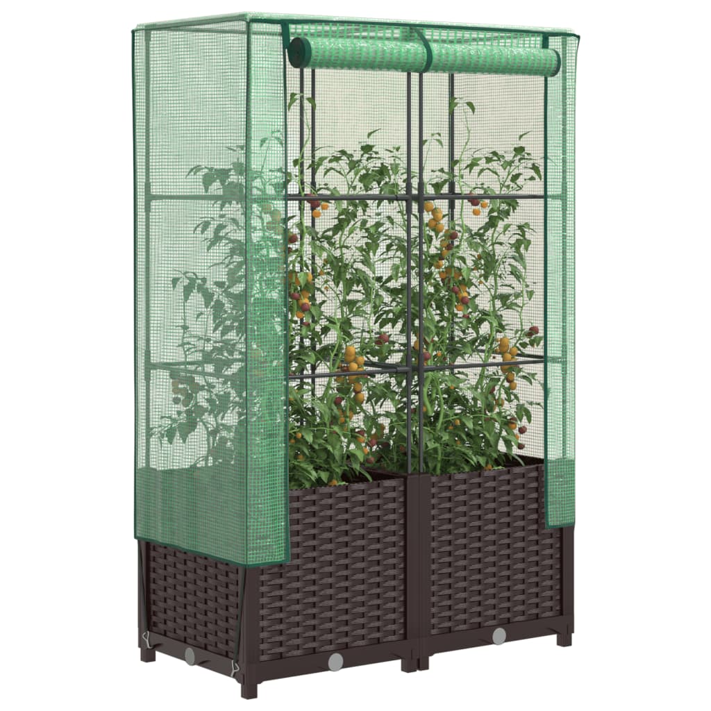 Vidaxl Planter zvednutý s kashoes 80x40x138 cm Rattanlook