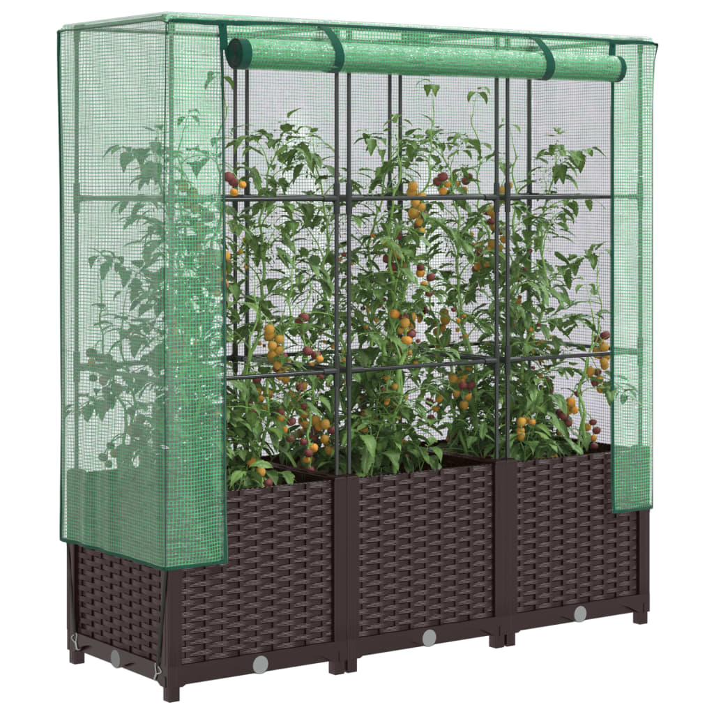 Vidaxl Planter zvednutý s kashoes 120x40x138 cm Rattanlook