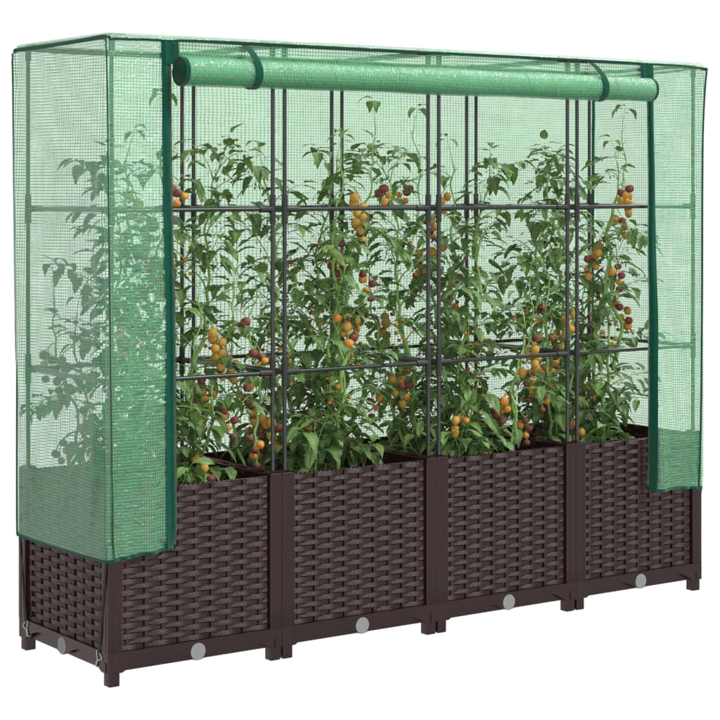 Zvednuto se pěstitelem vidaxl s kashoes 160x40x138 cm Rattanlook