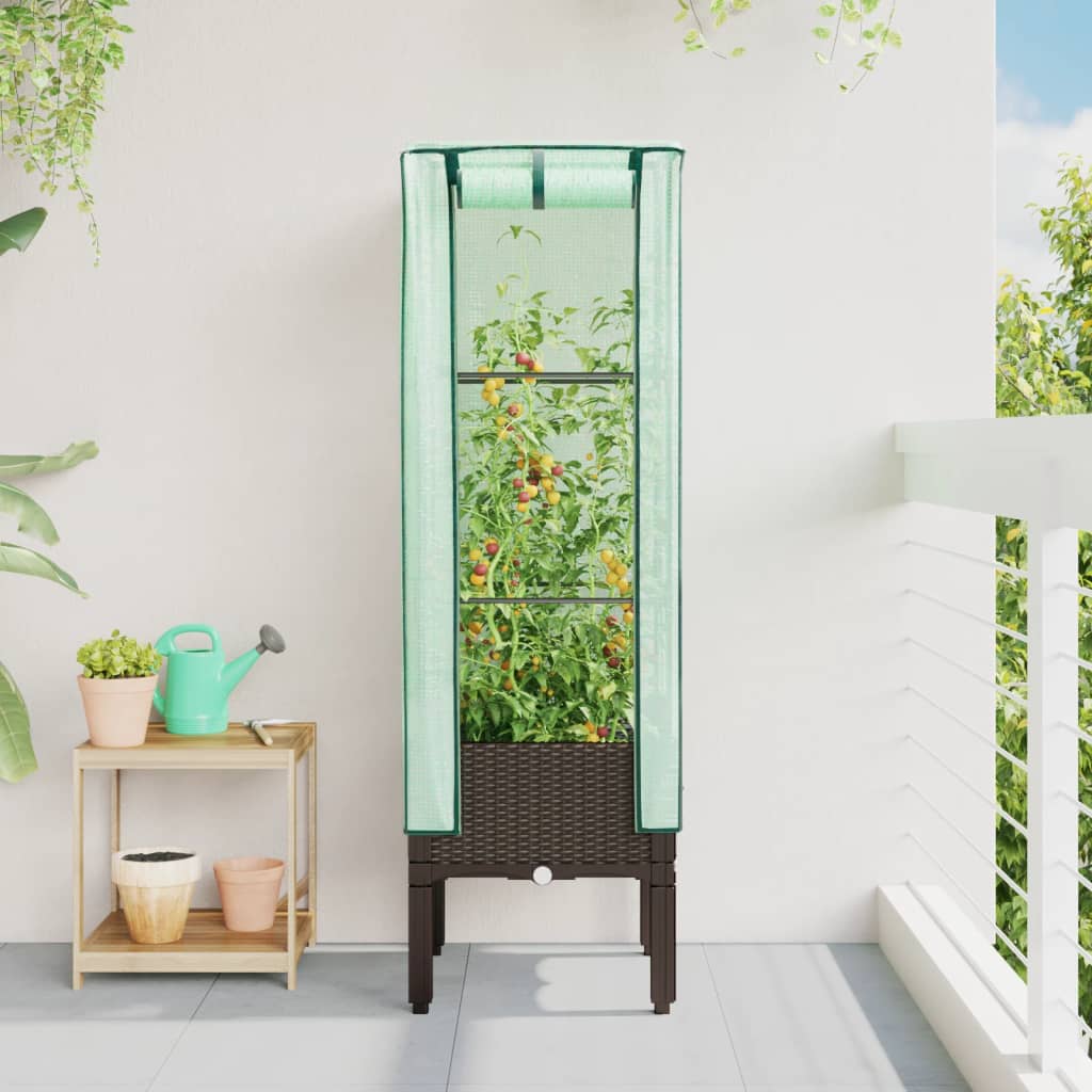 Vidaxl Planter zvednutý s kashoes 40x40x140 cm Rattanlook
