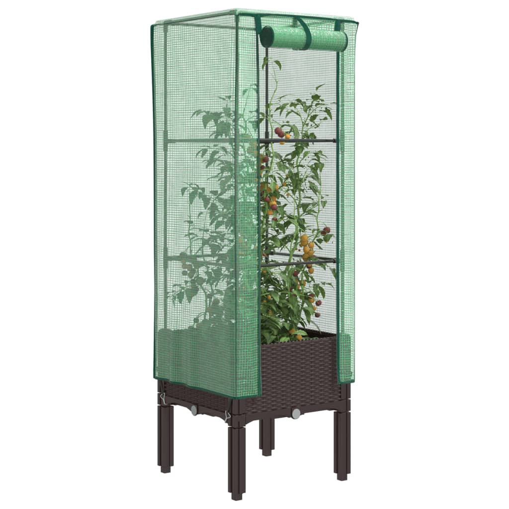 Vidaxl Planter zvednutý s kashoes 40x40x140 cm Rattanlook