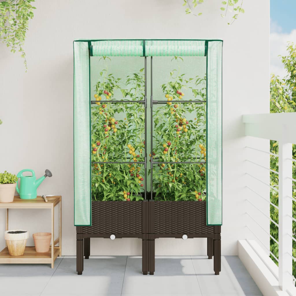 Vidaxl Planter zvednutý s kashoes 80x40x140 cm Rattanlook
