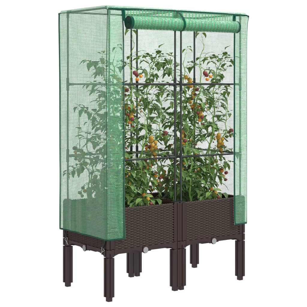 Vidaxl Planter zvednutý s kashoes 80x40x140 cm Rattanlook