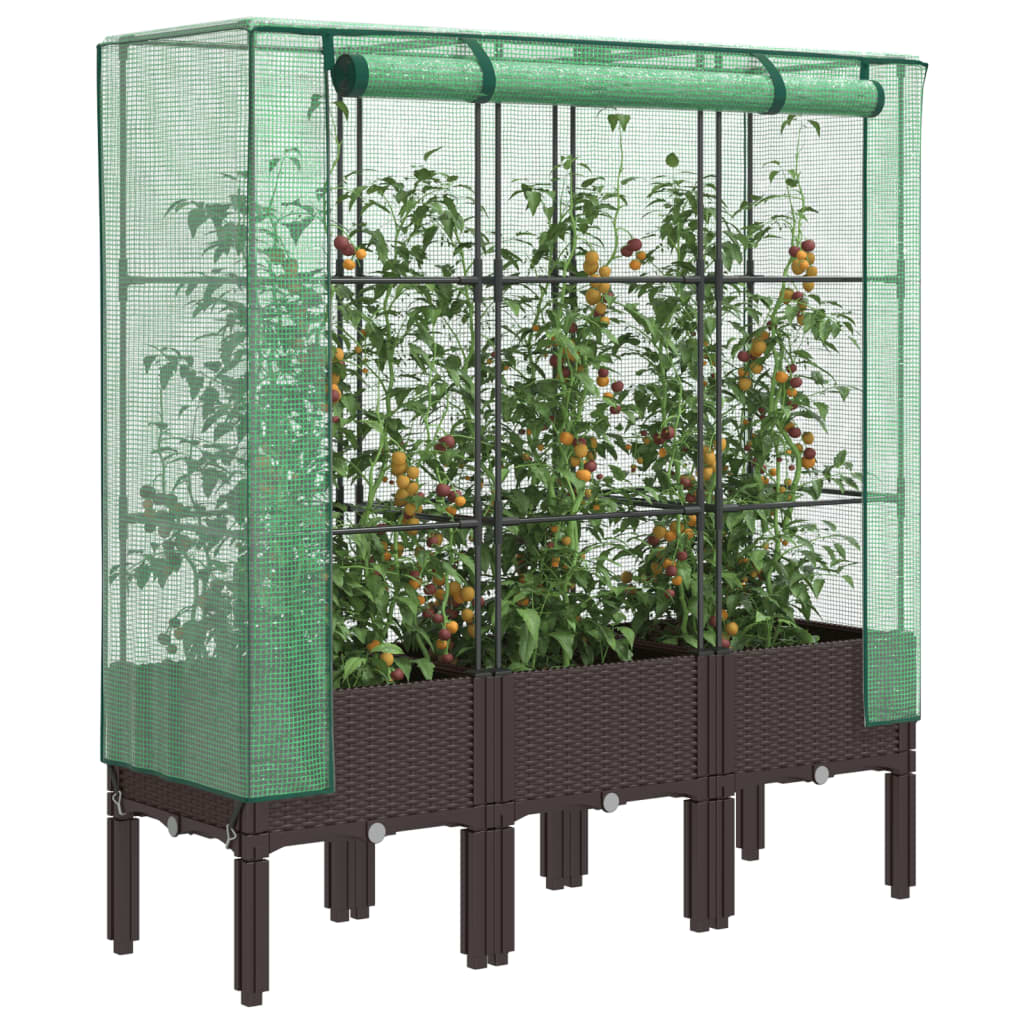 Vidaxl Planter zvednutý s kashoes 120x40x140 cm Rattanlook