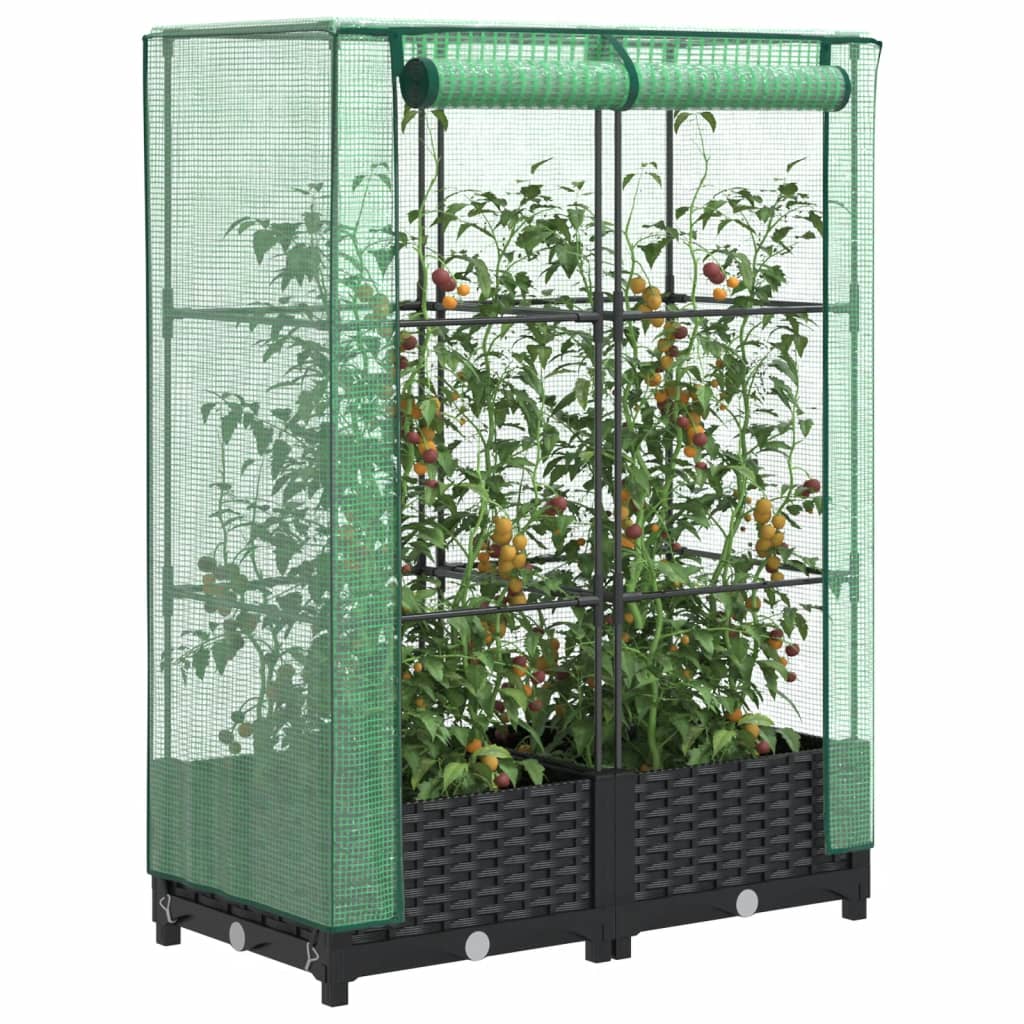 Vidaxl Planter élevé avec Kashoes 80x40x123 cm Rattanlook