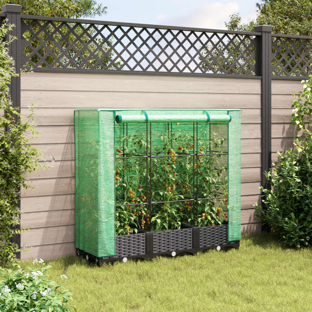 Vidaxl Planter zvednutý s kashoes 120x40x123 cm Rattanlook