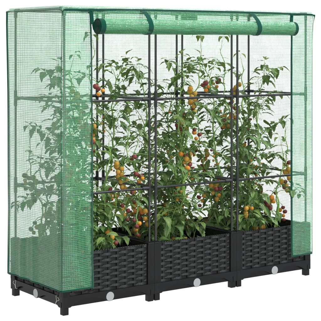 Vidaxl Planter zvednutý s kashoes 120x40x123 cm Rattanlook