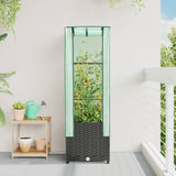 VidaXL Planter raised with Kashoes 40x40x139 cm Rattanlook