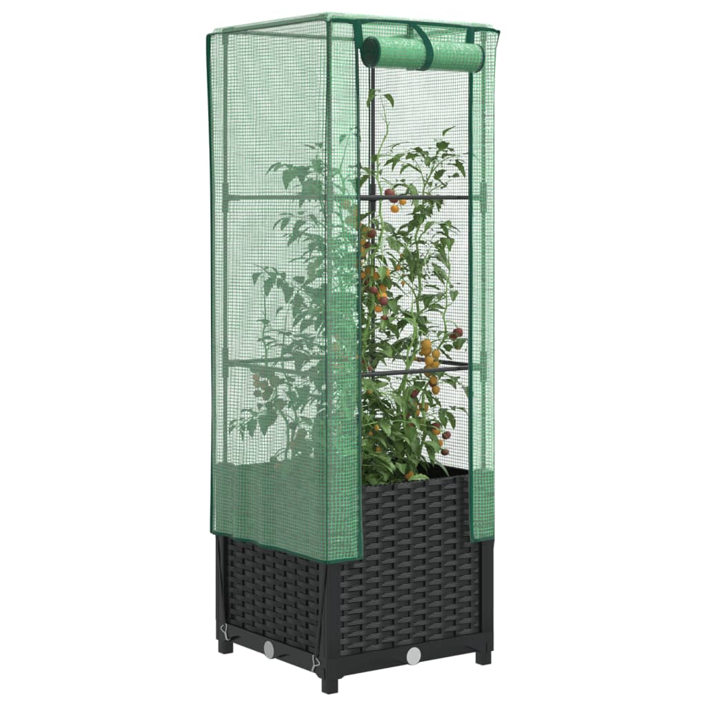VidaXL Planter raised with Kashoes 40x40x139 cm Rattanlook