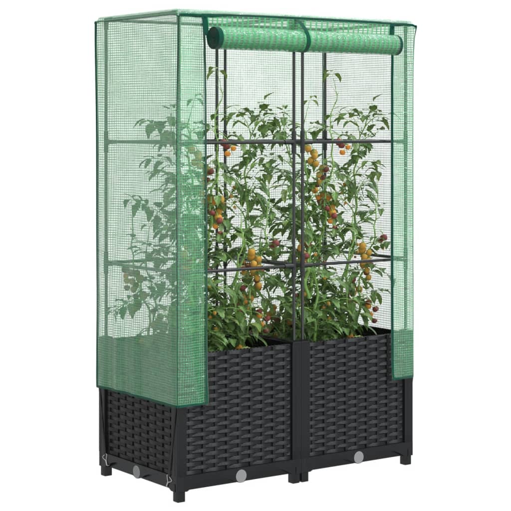 Vidaxl Planter zvednutý s kashoes 80x40x138 cm Rattanlook