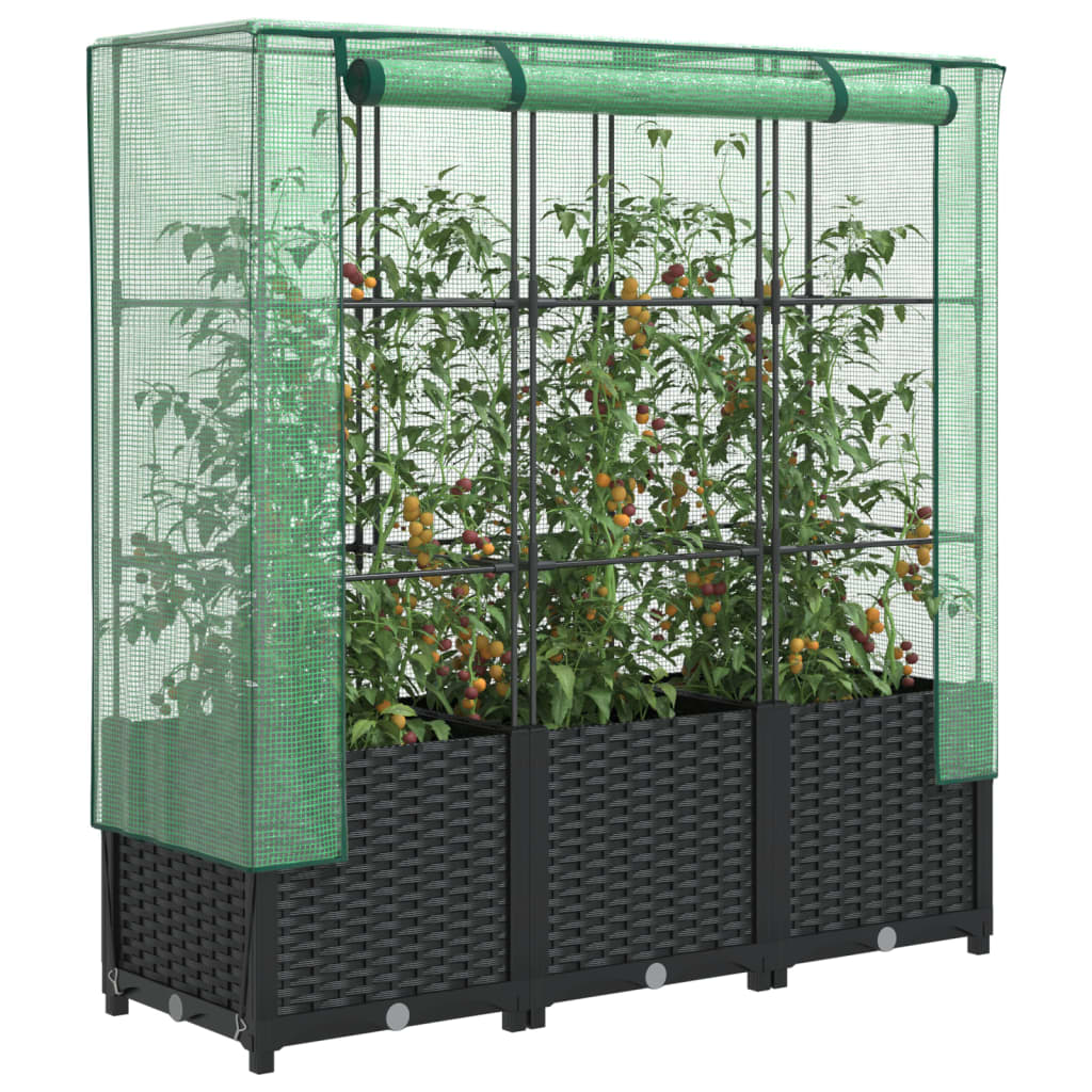Vidaxl Planter zvednutý s kashoes 120x40x138 cm Rattanlook