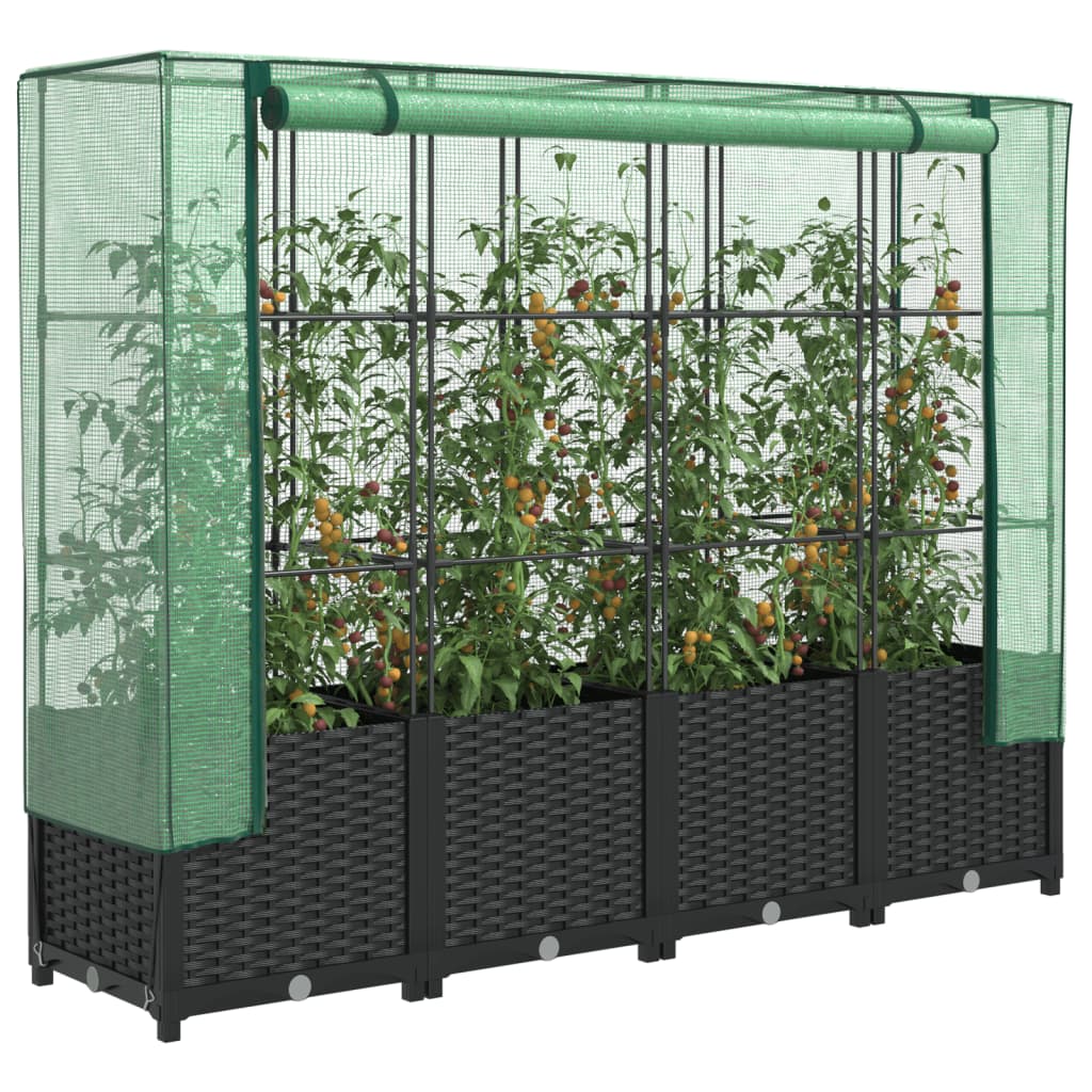 Zvednuto se pěstitelem vidaxl s kashoes 160x40x138 cm Rattanlook