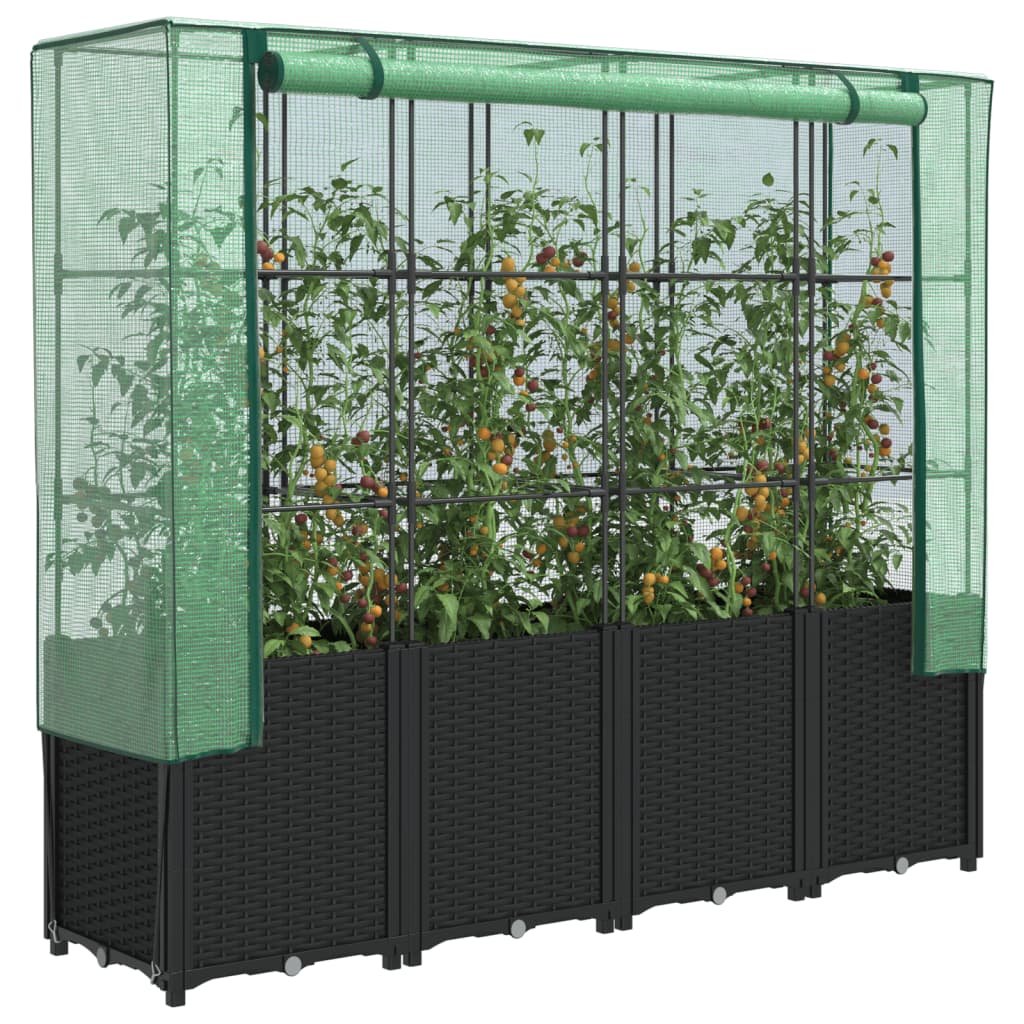 Vidaxl Planter zvednutý s kashoes 160x40x153 cm Rattanlook