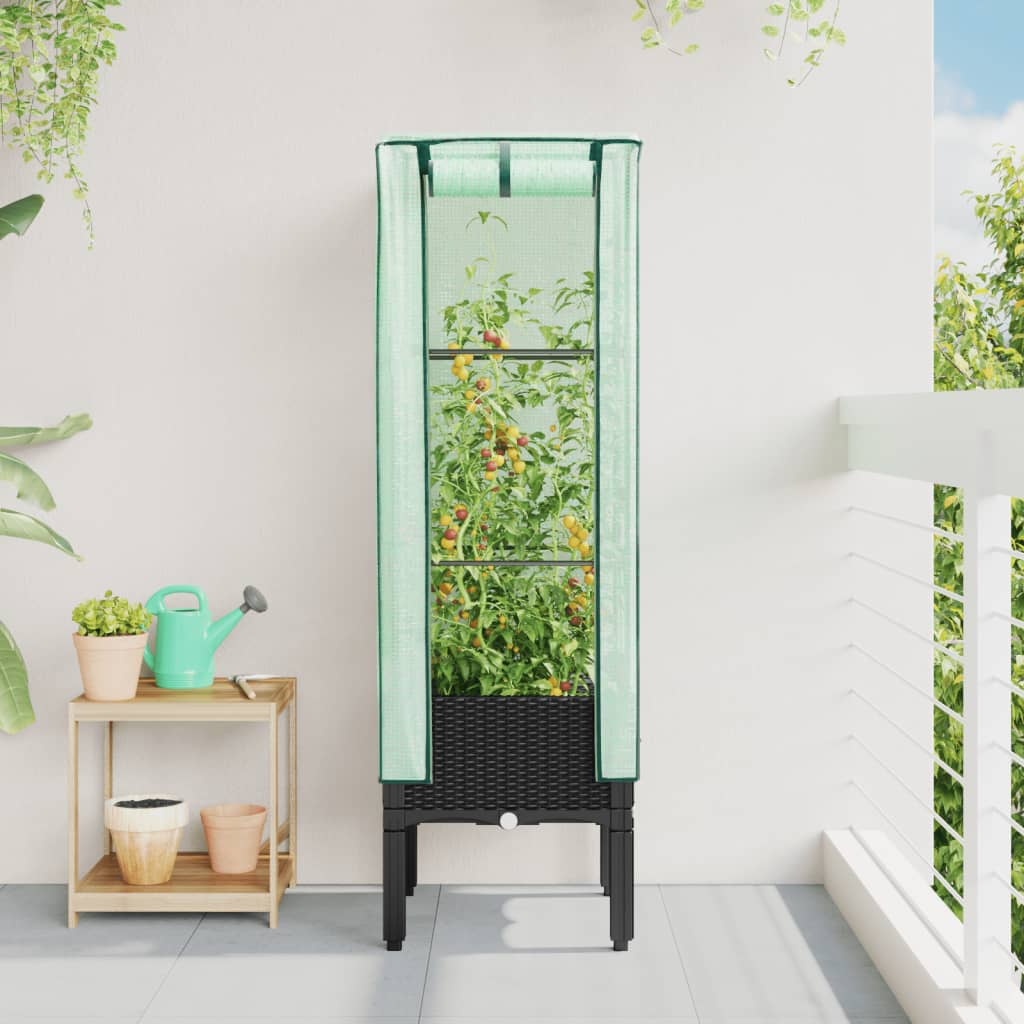 Vidaxl Planter zvednutý s kashoes 40x40x140 cm Rattanlook