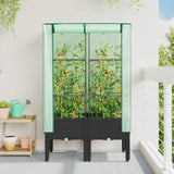 Vidaxl Planter élevé avec Kashoes 80x40x140 cm Rattanlook