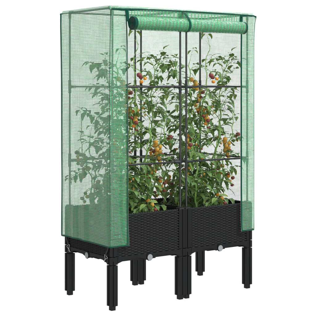 Vidaxl Planter élevé avec Kashoes 80x40x140 cm Rattanlook