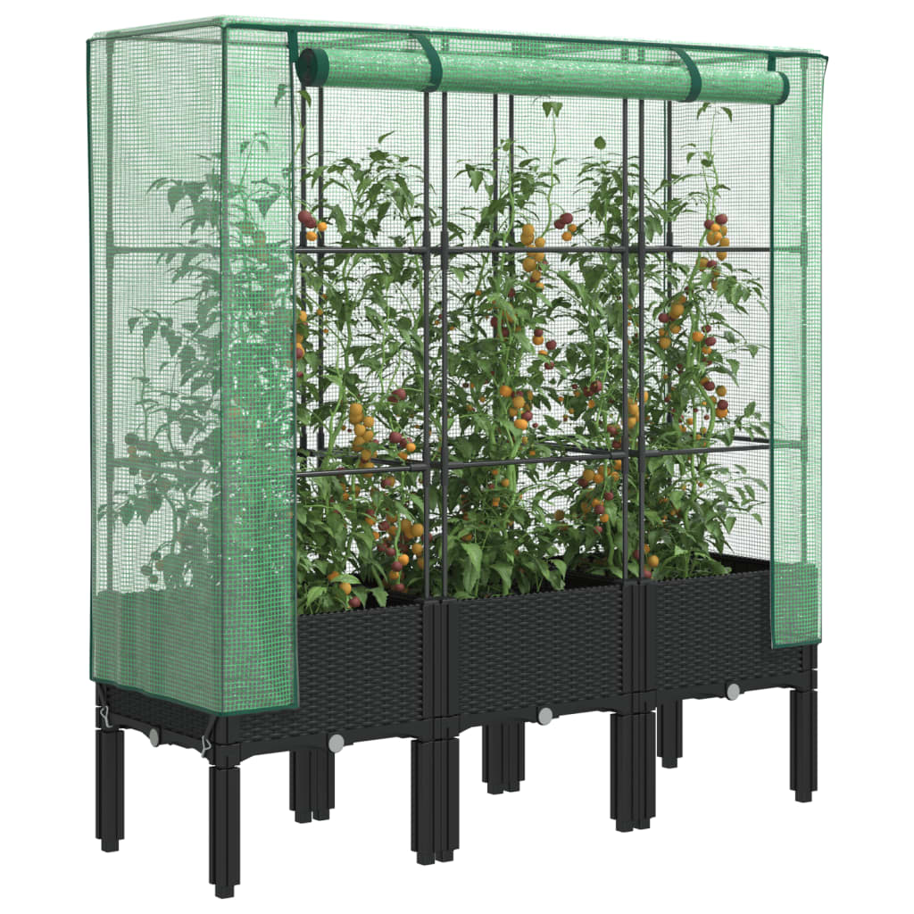 Vidaxl Planter zvednutý s kashoes 120x40x140 cm Rattanlook