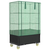 Spanter Vidaxl zvednutý s krytem a koly 80x50x182 cm Rattanlook
