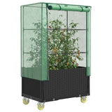 Spanter Vidaxl zvednutý s krytem a koly 80x50x182 cm Rattanlook