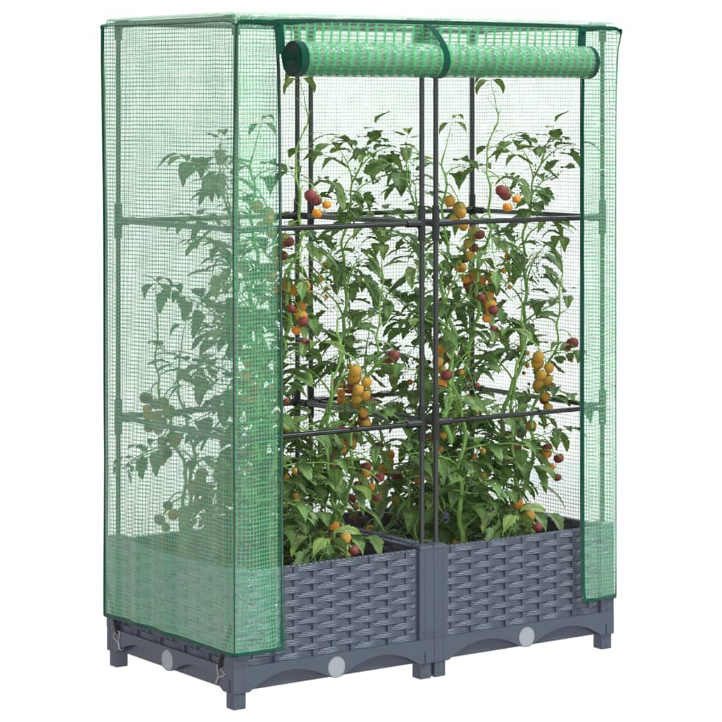 Vidaxl Planter élevé avec Kashoes 80x40x123 cm Rattanlook