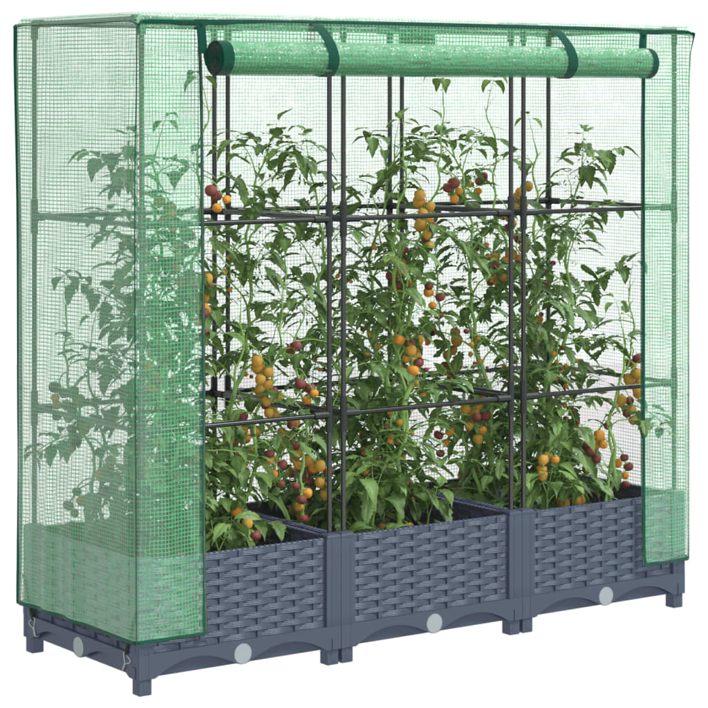 Vidaxl Planter zvednutý s kashoes 120x40x123 cm Rattanlook