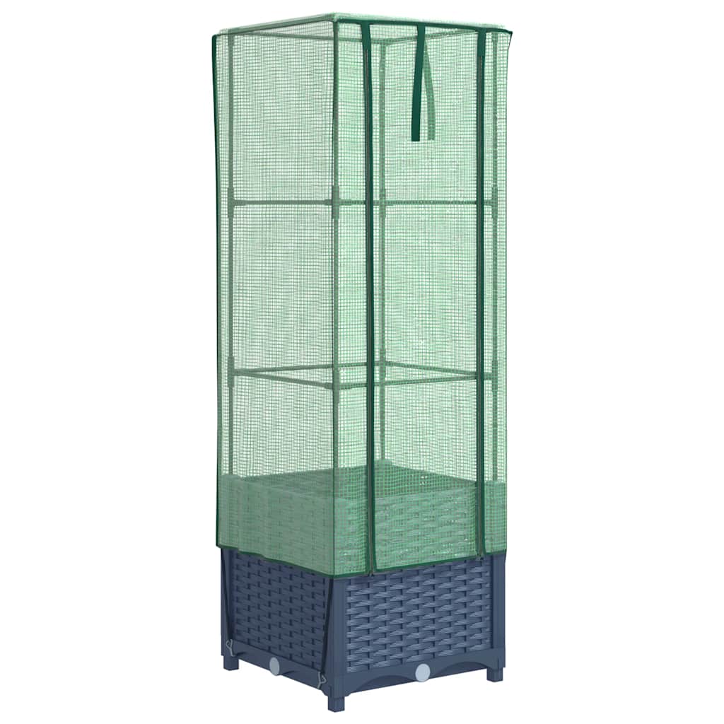 Vidaxl plantenbak verhoogd met kashoes 40x40x139 cm rattanlook