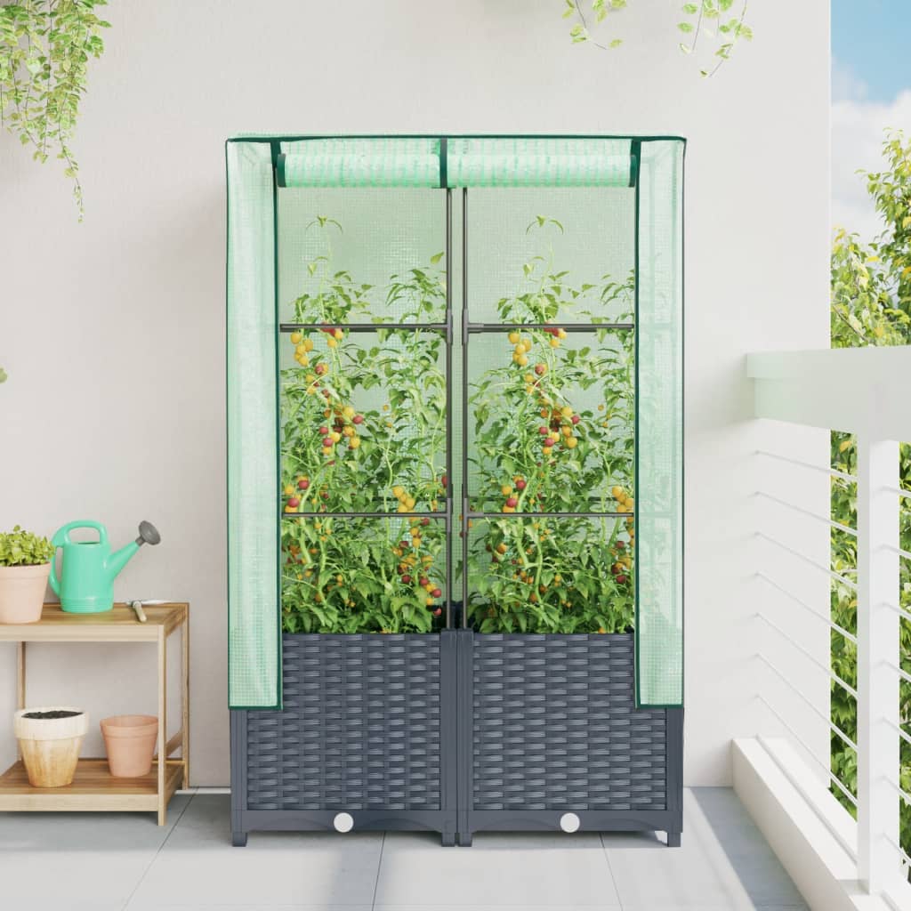 Vidaxl Planter zvednutý s kashoes 80x40x138 cm Rattanlook