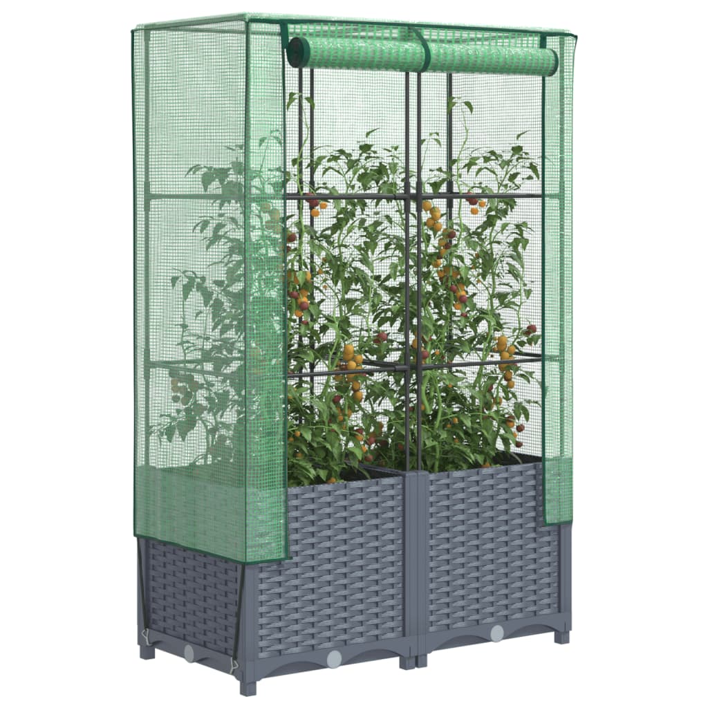 Vidaxl Planter zvednutý s kashoes 80x40x138 cm Rattanlook