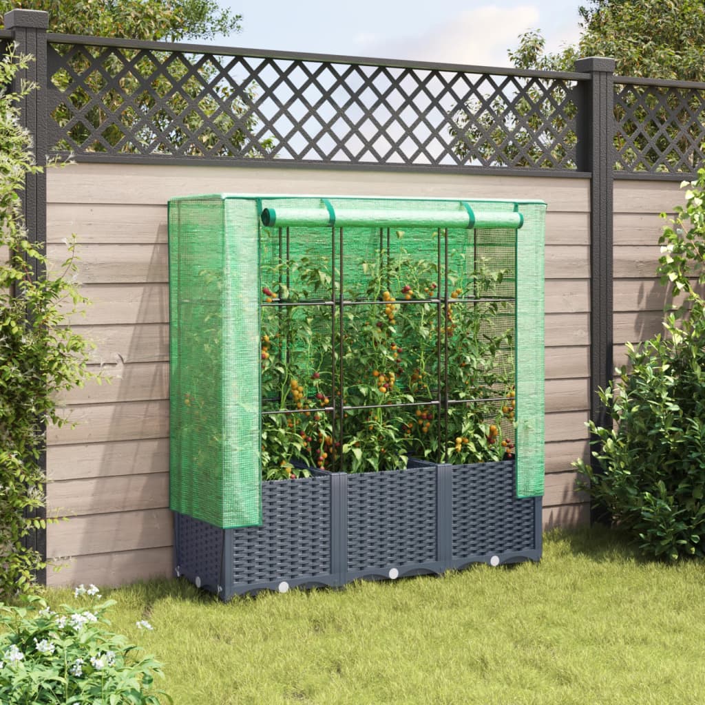 Vidaxl Planter élevé avec Kashoes 120x40x138 cm Rattanlook