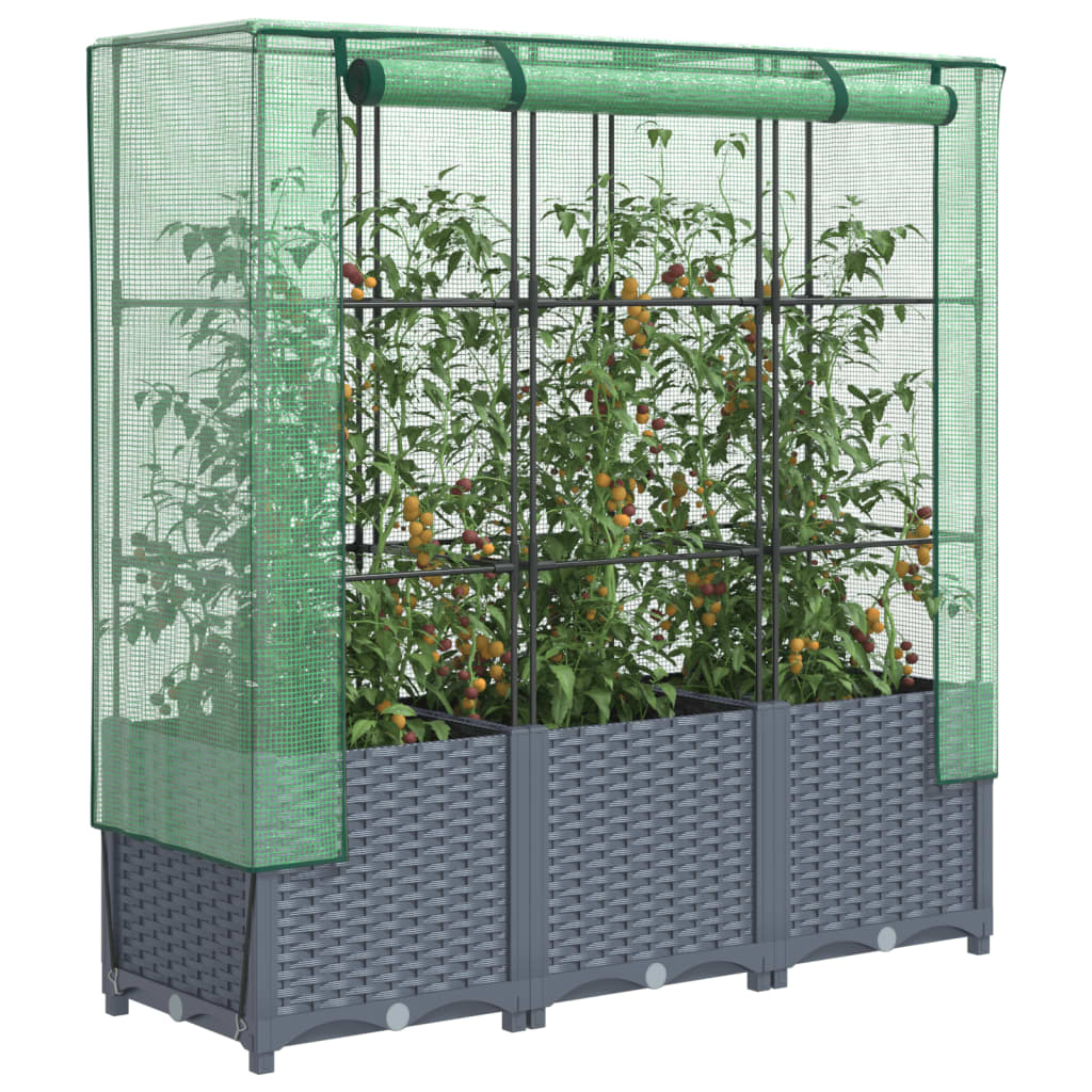 Vidaxl Planter élevé avec Kashoes 120x40x138 cm Rattanlook