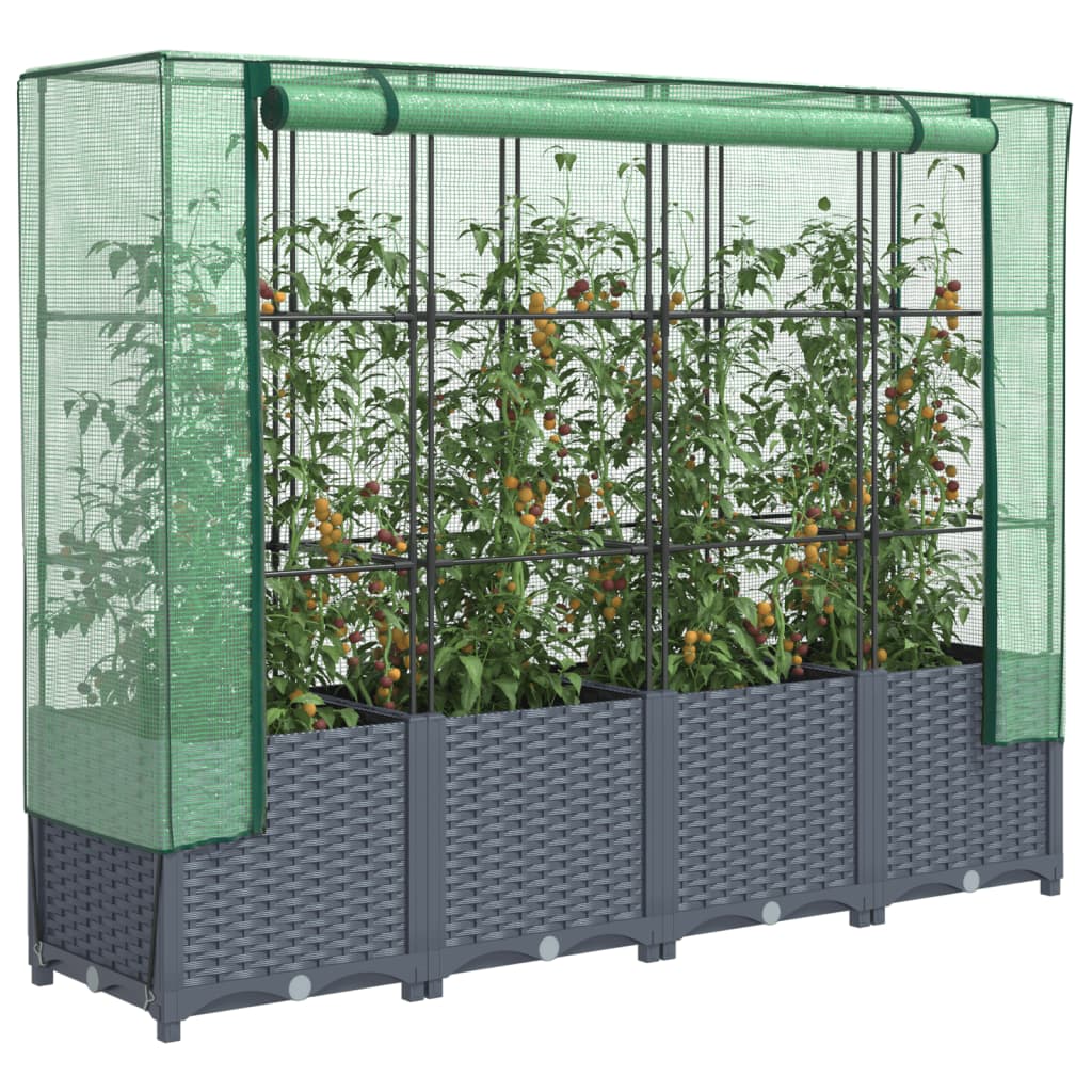 Vidaxl Planter élevé avec Kashoes 160x40x138 cm Rattanlook