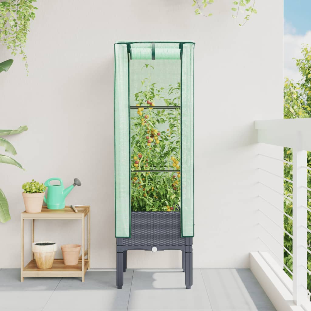 Vidaxl Planter zvednutý s kashoes 40x40x140 cm Rattanlook