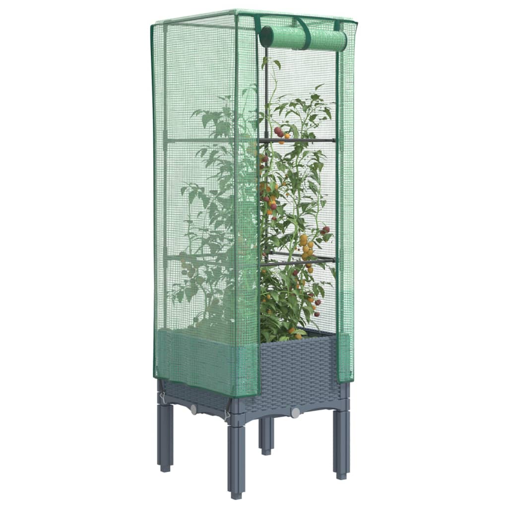Vidaxl Planter zvednutý s kashoes 40x40x140 cm Rattanlook